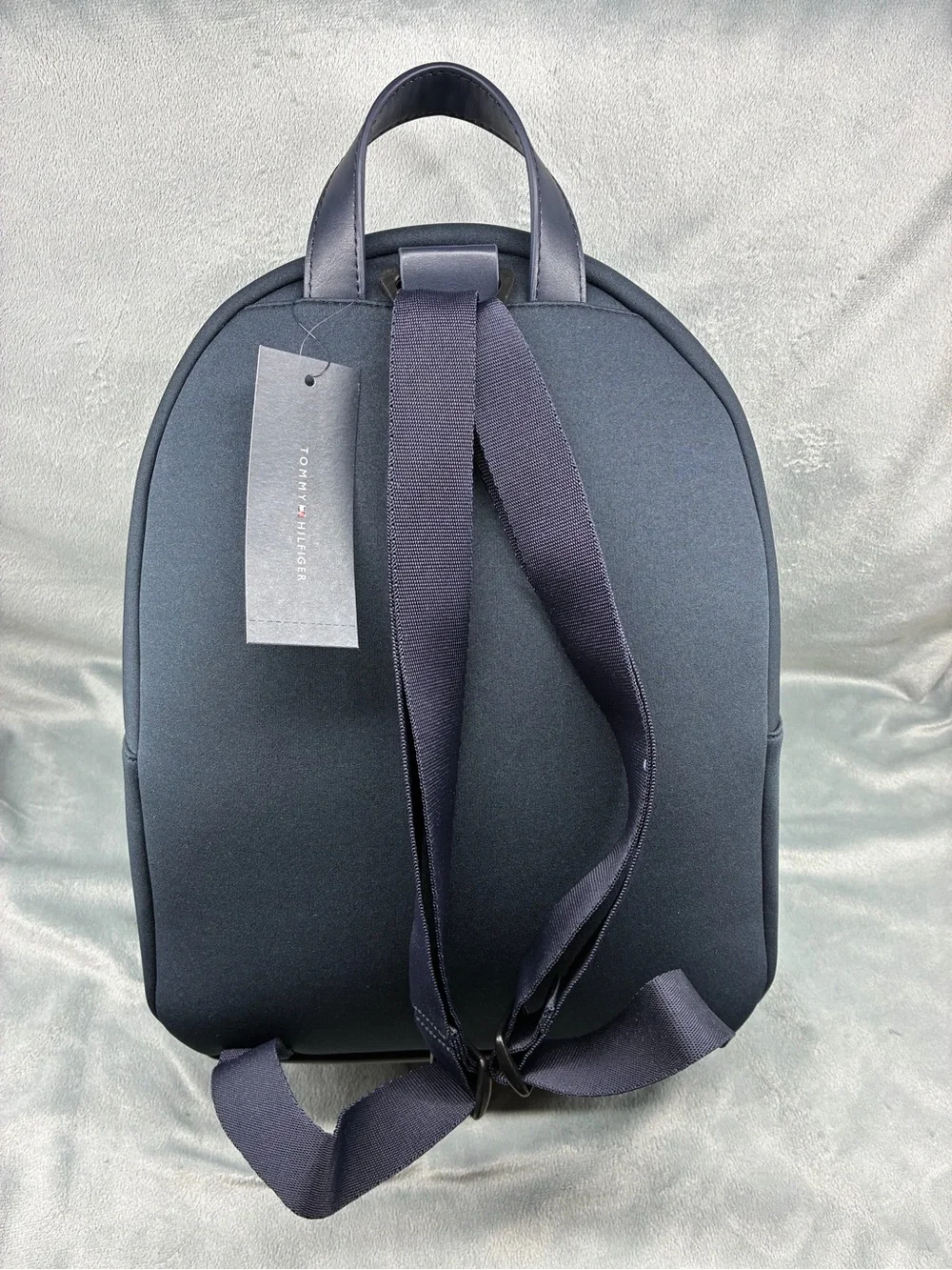 Tommy Hilfiger Navy Backpack with Red Logo and Tricolor Stripe